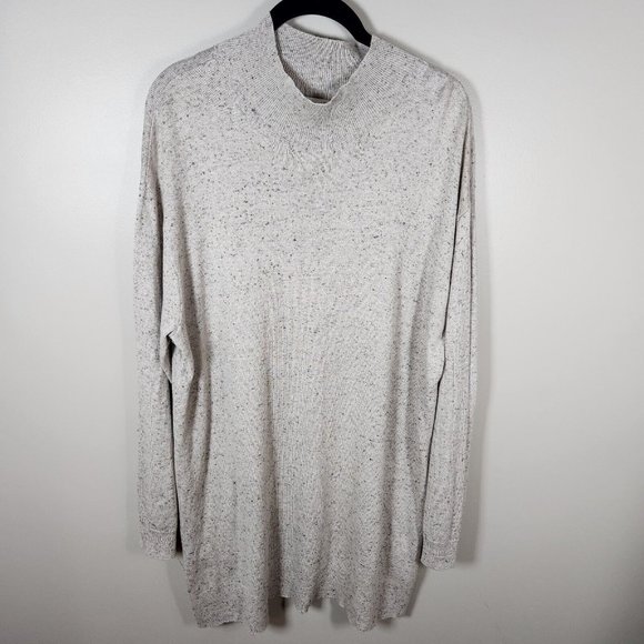 J. Jill Tops - J. Jill Tunic Top Beige XL Donegal Knit Cotton Silk Blend Pullover Mock Neck